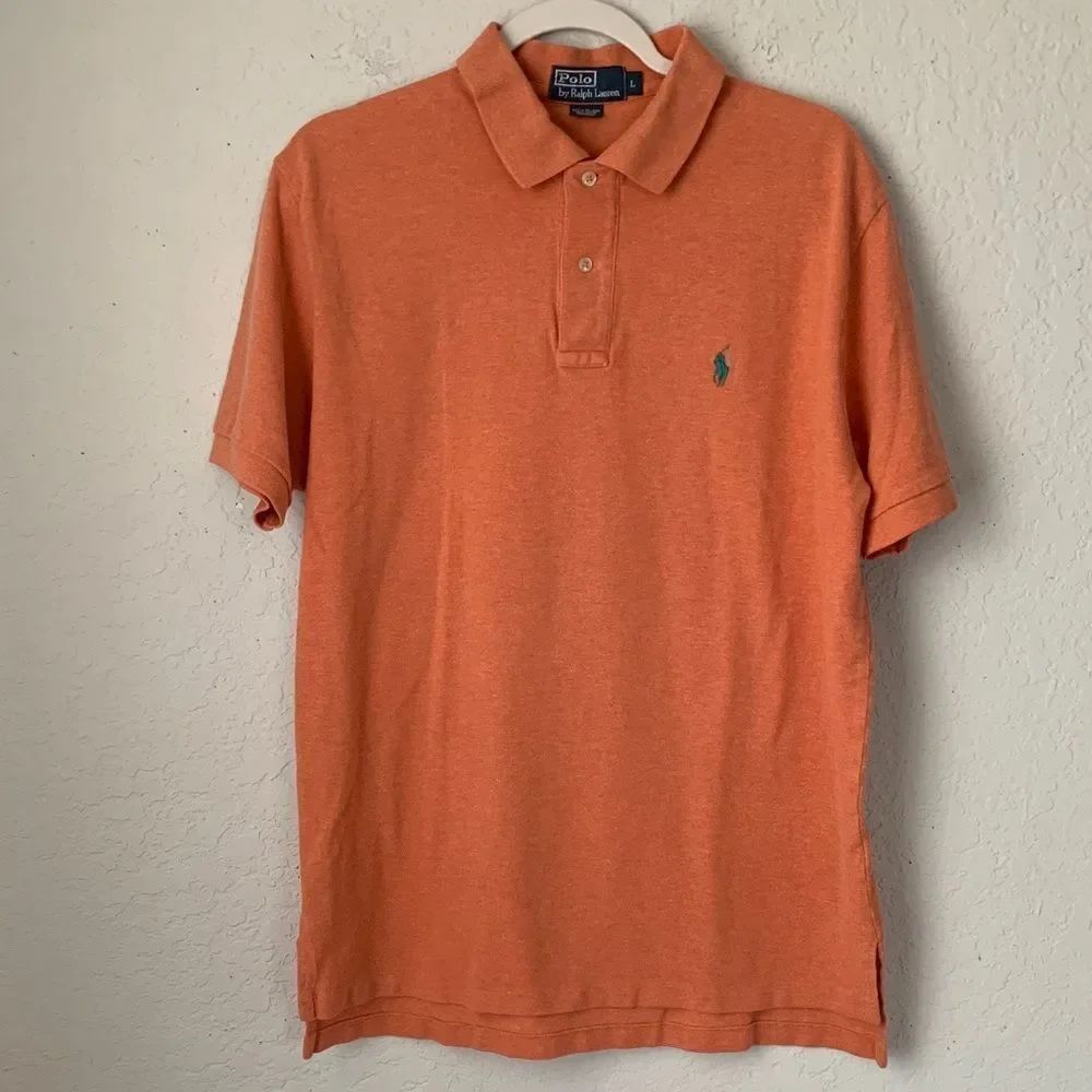 Polo by Ralph Lauren Men's Vibrant Orange Cotton Polo Shirt Size L
